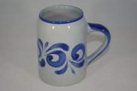 (Bild für) 0,5 Liter Bierkrug grau blau