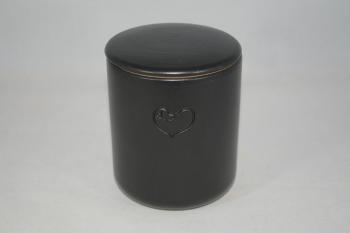 Tierfutterdose Herz Hund schwarz matt