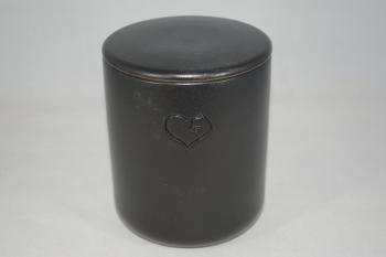 Tierfutterdose Herz Hund schwarz matt