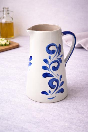 Bierkanne 2 Liter grau blau