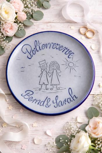 Polterreserve Teller aus Steinzeug personalisiert