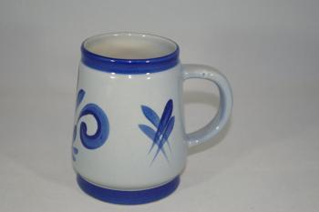 0,5 Liter Bierkrug grau blau