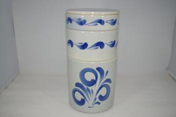 Set Stapelbare Vorratsdose groß mittel und klein grau blau