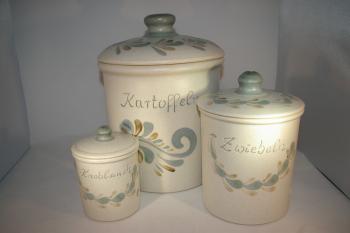 Set Grau Blau Kartoffel Zwiebel Knobi Grade